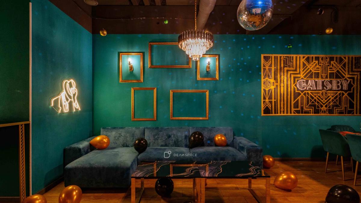 Gatsby - стильный тематический лофт в черно-золотых цветах с караоке, светомузыкой и фотозоной - Фото №4